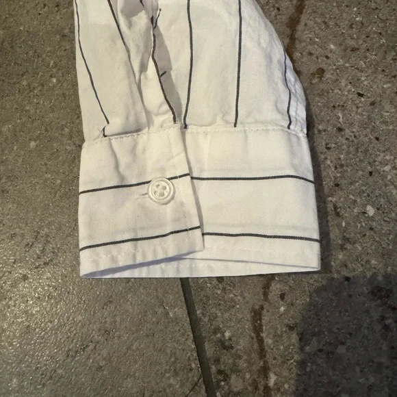 White Striped Button-Down Shirt - Picture 4 of 5